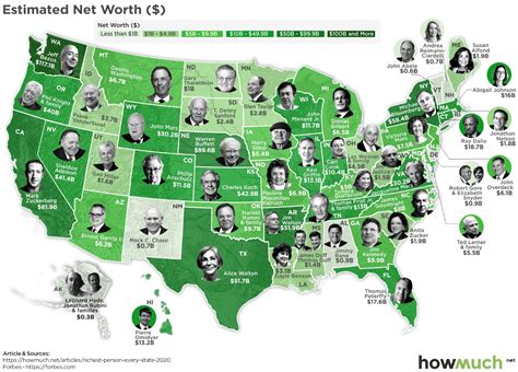 Mapped: The Wealthiest Person in Every U.S. State in 2020