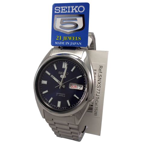 Ioomobile Seiko Snxs J Automatic Jewels Blue Dial Stainless