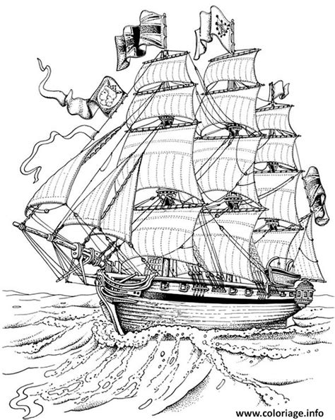 Coloriage Ancien Navire Dessin Bateau à imprimer