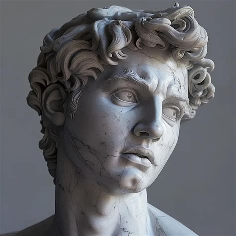 Premium Photo A Marble Bust Of A Man With Curly Hair