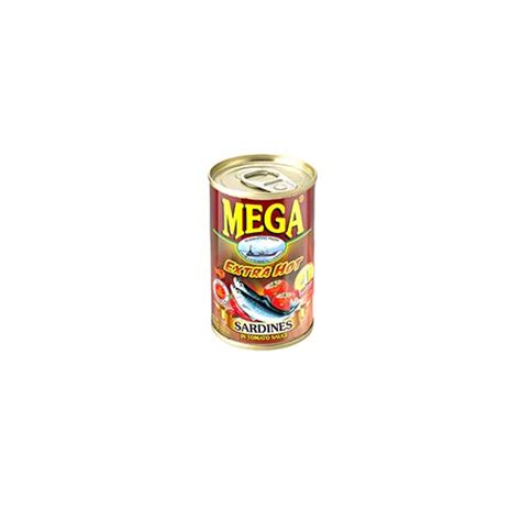 Mega Extra Hot Sardines In Tomato Sauce 155g Pinoy Mart