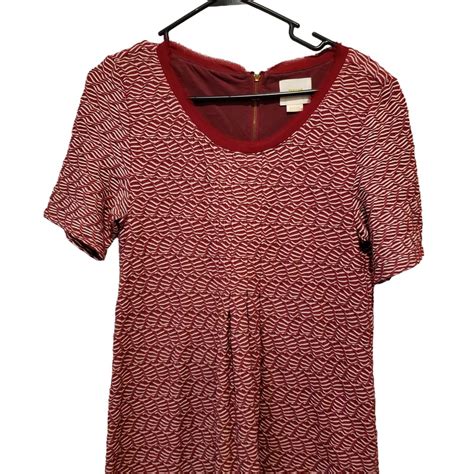 Maeve Dora Midi Dress Textured Red Anthropologie Medi Gem