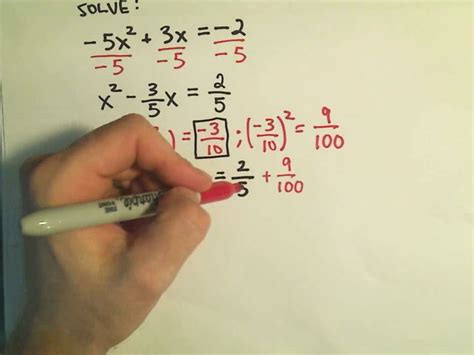 Completing The Square To Solve Quadratic Equations More Examples 6