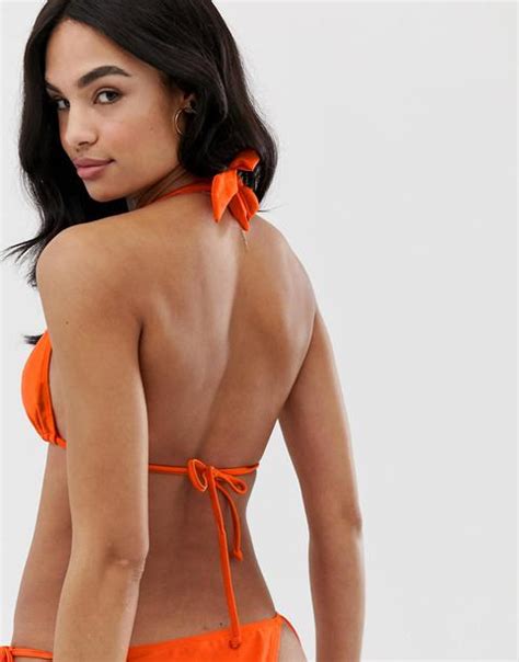 Esclusiva South Beach Mix Match Top Bikini A Triangolo Arancione