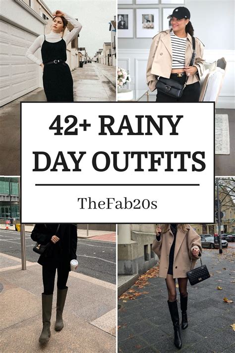 42 Rainy Day Outfits To Splash In Style Thefab20s In 2024 Rainy Day Outfit Cute Rainy Day