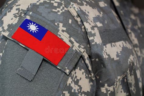 Taiwan Army Uniform Patch Flag on Soldiers Arm. Military Conceptn Stock ...