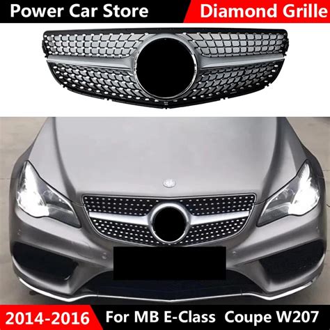 Silver W207 C207 A207 Diamond Grill Car Front Bumper Grill Grille For