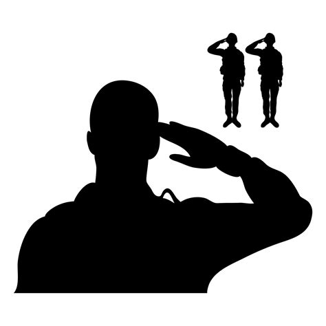 Soldiers Saluting Figures Silhouettes Icons 1870076 Vector Art At Vecteezy