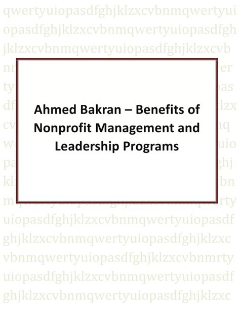 Ppt Ahmed Bakran Skills Needed In Nonprofit Management Powerpoint