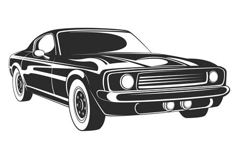 Muscle Car Icon Black Vintage Auto Vehi Graphic By Onyxproj · Creative