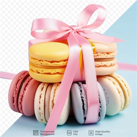 Premium Psd Colorful French Macarons In A Gift Box