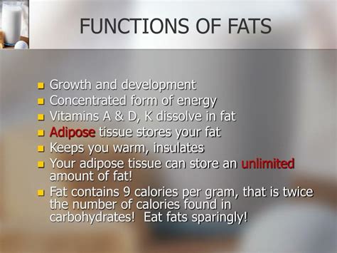 PPT - Chapter 6 Sports Nutrition FATS The Concentrated Energy Source ...