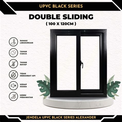 Jual Jendela Upvc Hitam Alexander Perkasa Double Sliding X Cm