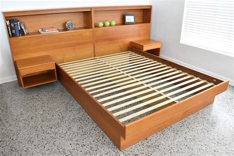 Danish Modern Teak Queen Platform Bed Mid Century Queen Size Etsy