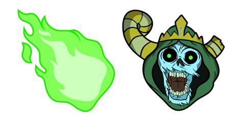 Adventure Time Lich & Green Flame Cursor - Sweezy Custom Cursors