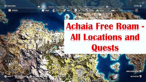 Assassins Creed Odyssey Achaia Free Roam [all Locations And Quests