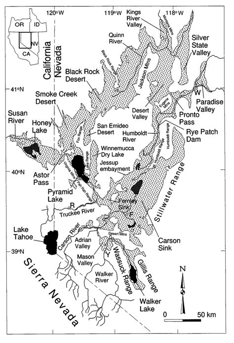 Map-of-the-Lake-Lahontan-basin-showing-the-locations-of-existing-rivers ...