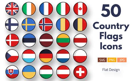 Vector Illustration Set Of European Country Flags With 50, 45% OFF