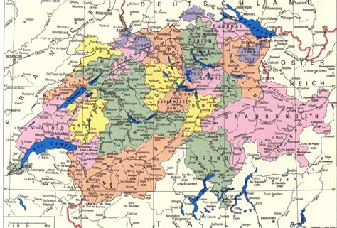 Detailed administrative map of Switzerland. Switzerland detailed ...