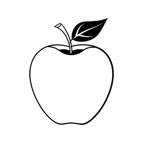 Black and White Apple illustration Ready for coloring | Premium AI ...