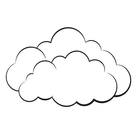 Cloud flat design black outline on a white background 47798648 Vector ...