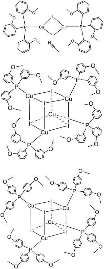 Structure Of [cu μ2 I O Anisyl3p ]2·ch3cn 1 [cu μ3 I M Anisyl3p ]4 Download Scientific