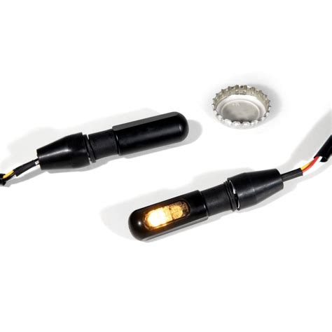 3in1 Blinker Rücklicht Bremslicht LED Mini Micro Alu Schwarz getönt E