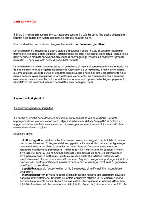 Privato 1 Parte Rapporti E Fatti Giuridici Le Persone Fisiche E Le