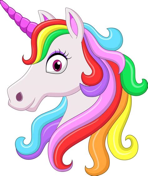 Cute Rainbow Unicorn Head Mascot 5158025 Vector Art At Vecteezy