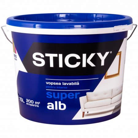 Vopsea Lavabila Interior Sticky Alba L Promokasa Ro