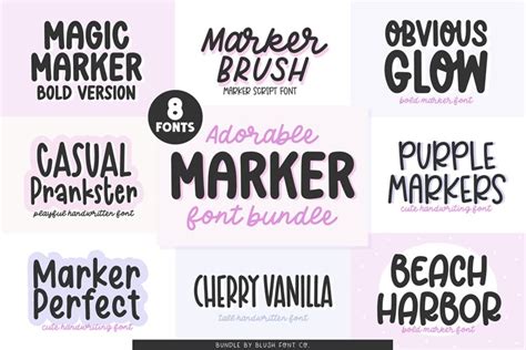 MARKER HANDWRITING FONT BUNDLE by Blush Font Co.