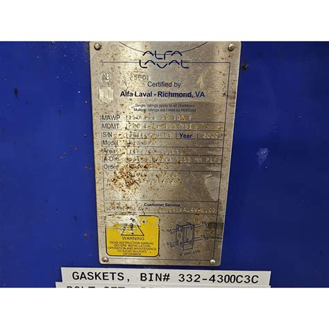 Used Alfa Laval Gasketed Plate And Frame Heat Exchanger M Bfg