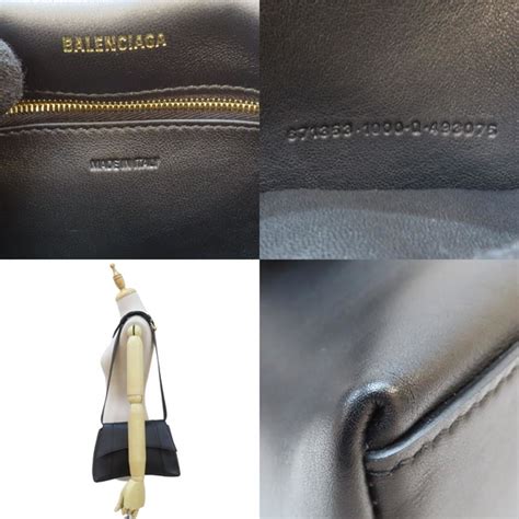 【二手名牌brand Off】balenciaga 巴黎世家 黑色 小牛皮 Downtown 肩背 沙漏包 671353 歐系精品包配件