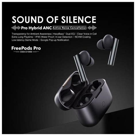 Oraimo FreePods Pro ANC Active Noise Cancellation TWS True Wireless Earbuds