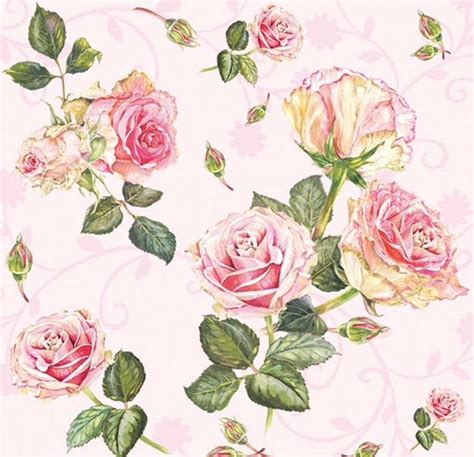 2 Decoupage Paper Napkins Pink Roses Tissue Serviette Etsy Party Napkins Cocktail Napkins