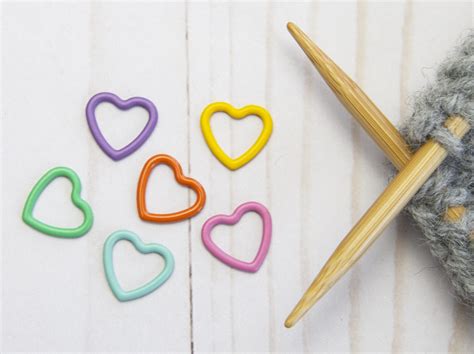 Colorful Hearts Stitch Markers Progress Keepers Knitting Notions