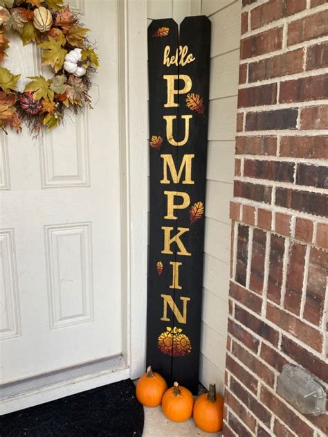 Hello Pumpkin Porch Leaner Porch Pumpkins Decor Novelty Sign