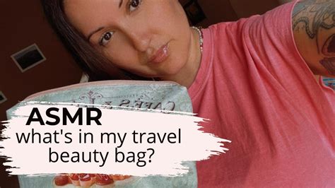 Asmr What S In My Travel Beauty Bag Tapping And Various Sound