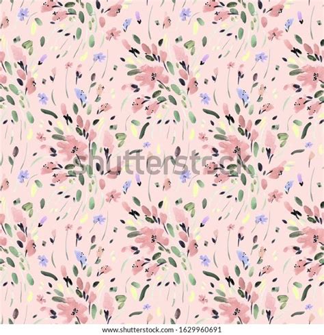 Seamless Pattern Abstracts Floral Composition Stock Illustration