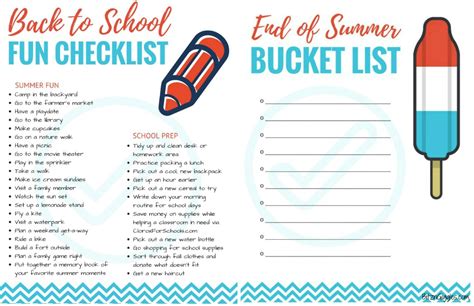 Back to School Fun Checklist - Bitz & Giggles