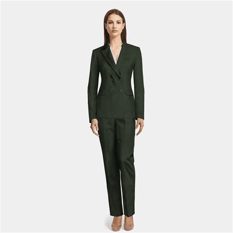 Forest Green Double Breasted Technical Stretch Woman Suit Sumissura