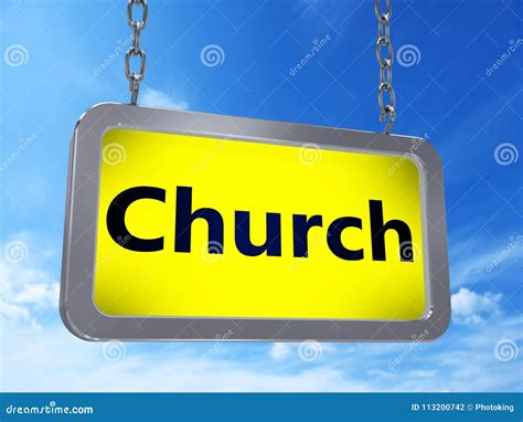 Church On Billboard Stock Illustration Illustration Of Belief 113200742