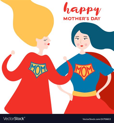 Mothers Day Greeting Card With Super Mom Superhero