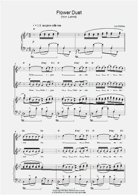 Flower Duet Piano Sheet Music Onlinepianist