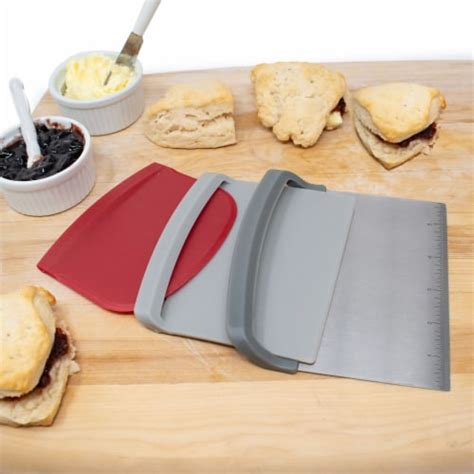 Norpro Nested Chopper And Scraper Set Set Of 3 Utensils Red And Gray