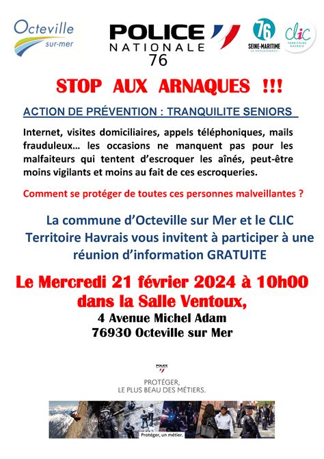 Action De Pr Vention Stop Aux Arnaques Octeville Sur Mer