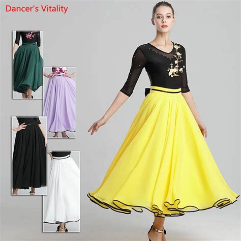 Ballroom Dance Skirt New Adult Waltz Tango Rumba Big Swing Skirts Women