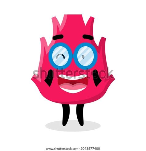 Dragon Fruit Character Wearing Glasses Illustration Stock Vector Royalty Free 2043577400