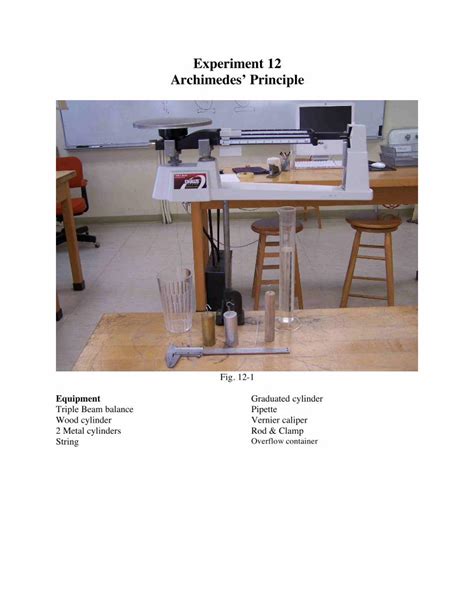 (PDF) Experiment 12 Archimedes’ Principle · Experiment 12 Archimedes’ Principle Fig. 12-1 ...