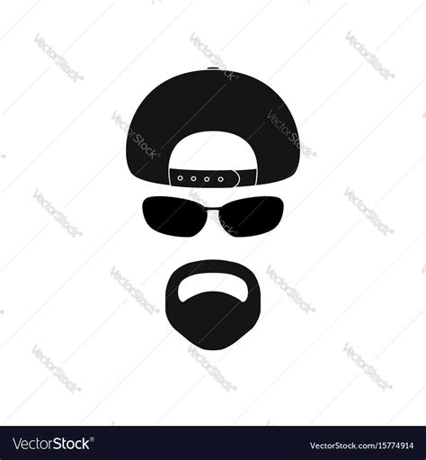 Man with baseball cap sunglasses and goatee Vector Image